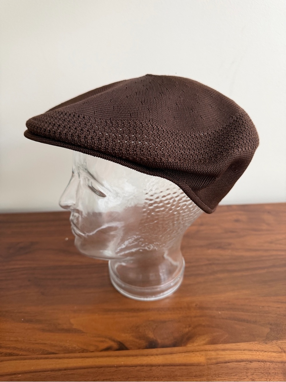 Kangol Tropic 504 Ventair Knit Flat Cap in Brown